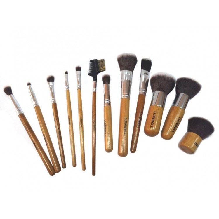 Набір кистей 12шт Luxebell деревяна ручка Makeup brush set Luxebell 12pcs