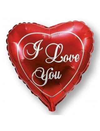 Фольгированный воздушный шар, 23 см, I Love You, Flexmetal