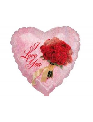 Фольгированный воздушный шар-cердце Букет I Love You, 45 см