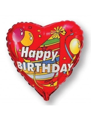 Фольгированный воздушный шар, 23 см, Happy Birthday, Flexmetal
