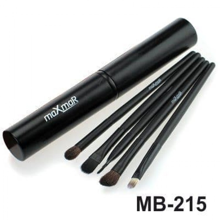 maXmaR MB-215 Набор кисточек для макияжа из 5 инструментов в металл. футляре