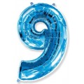 Фольгована повітряна кулька, 40" (102 см), цифра "9", Flexmetal