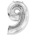 Фольгована повітряна кулька, 40" (102 см), цифра "9", Flexmetal