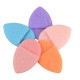 Набір спонжів CS085 для вмивання набір 5шт в прозорій косметичці colour mix