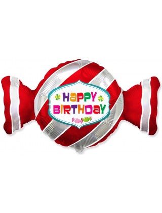 Сладкая конфета Happy birthday 21/36* 901831 красная Фольга