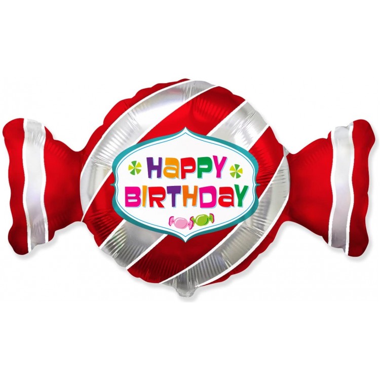 Сладкая конфета Happy birthday 21/36* 901831 красная Фольга