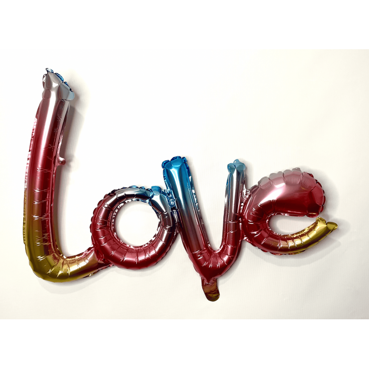 Надпись фольгированный LOVE градиент 108*65.5см