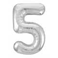 Цифра 5 Slim Agura серебро (102 см/40') 754559