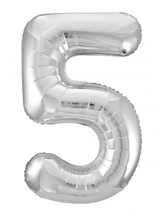 Цифра 5 Slim Agura серебро (102 см/40') 754559