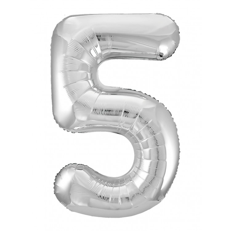 Цифра 5 Slim Agura серебро (102 см/40) 754559