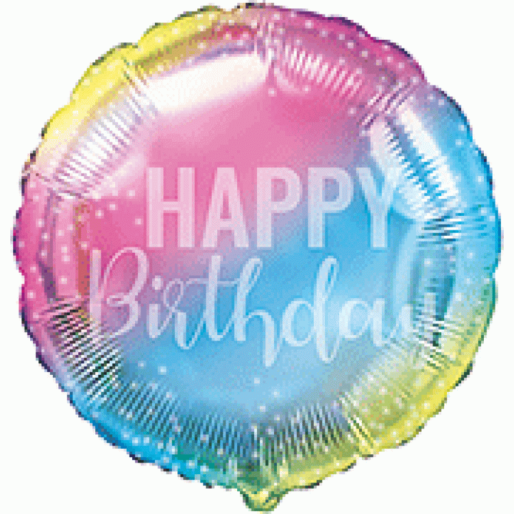 402614 круг-мини 9* с рисунком Happy birthday градиент