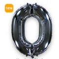 Кулька фольгована Цифра 0 Flexmetal ЧОРНА (901760 N)