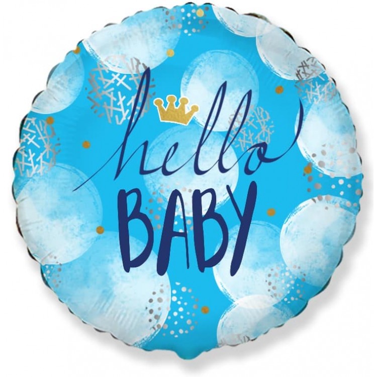 402612 Круг-мини 9* с рисунком Hello Baby мальчик