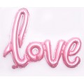 Напис фольгований LOVE рожеве 108*65.5см