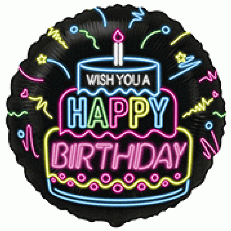401598 круг 18 с рисунком Happy birthday