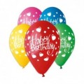 13 пастель асс. с рис.GS 120/13" "HAPPY BIRTHDAY" Сердца шелкография (Италия) (50шт/уп)