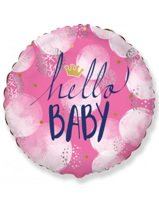 402613 Круг-мини 9* с рисунком Hello Baby девочка