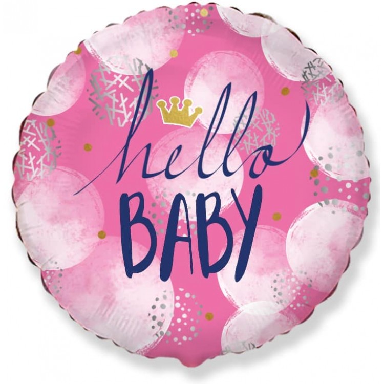 402613 Круг-мини 9* с рисунком Hello Baby девочка