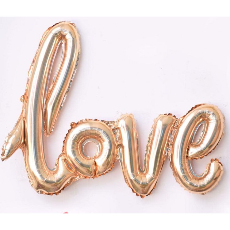 Надпись фольгированная LOVE розово-золото 108*65.5см