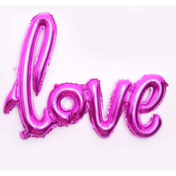 Надпись фольгированная LOVE пурпурная 108*65.5см