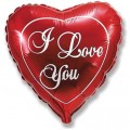 Фольгована повітряна кулька, 18" (45 см), I Love You, Flexmetal, 1шт