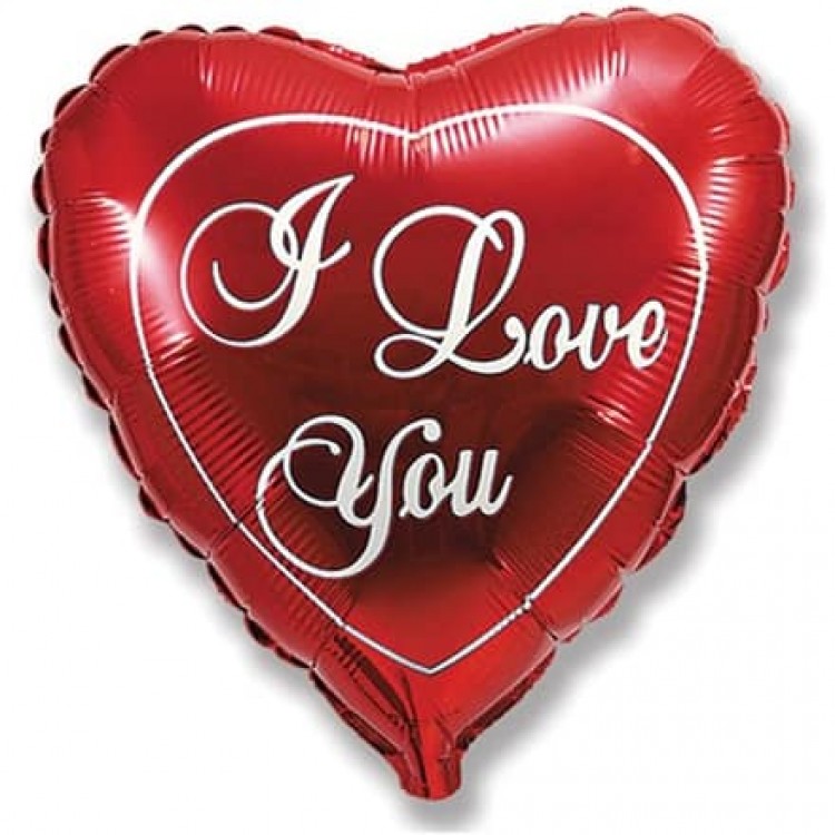 Фольгированный воздушный шарик, 18" (45 см), I Love You, Flexmetal, 1шт