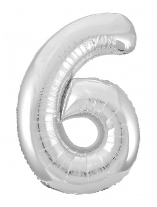 Цифра 6 Slim Agura серебро (102 см/40') 754566