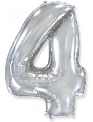 Цифра 4 Flexmetal 32" СЕРЕБРО (901814 Р)