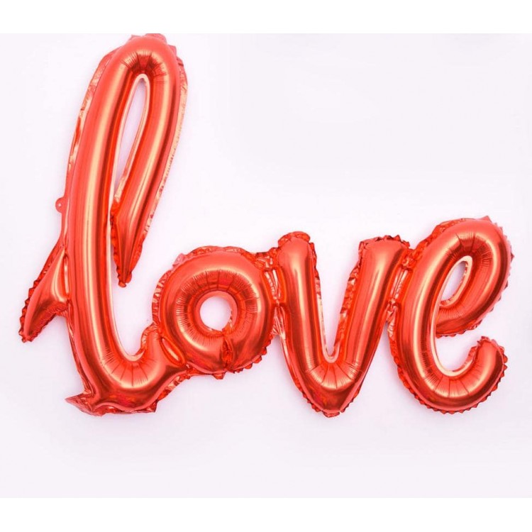 Надпись фольгированная LOVE красная 108*65.5см