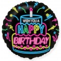 402598 Круг-мини 9" с рисунком Happy birthday