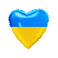 Фольгированный шар 211505 Сердце 18"(45см) Украинский флаг СИНЕ-ЖЕЛТЫЙ