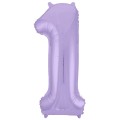 Цифра 1 Slim Agura ПАСТЕЛЬ-ФИОЛЕТОВАЯ (102 см/40') 754498