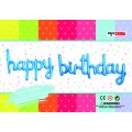 Напис фольгований Happy Birthday синій