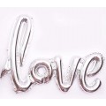 Напис фольгований LOVE срібло 108*65.5см