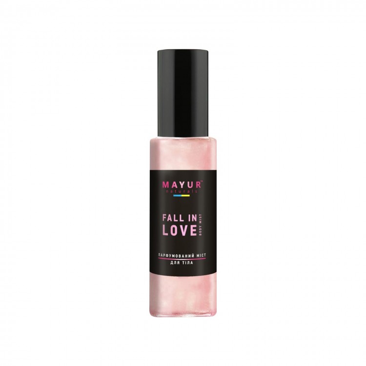 Спрей для тела Mayur Fall in Love Body Mist Парфюмированный мост с шимером Увлажняющий 100 мл (4820230953114)