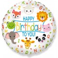 402609 Круг-мини 9* с рисунком Happy birthday животные