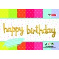 Надпись фольгированный Happy Birthday золото