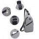 Рюкзак з одним плечовим ременем, USB роз'єм, розмір 17*33*9см, Сірий (Gray)