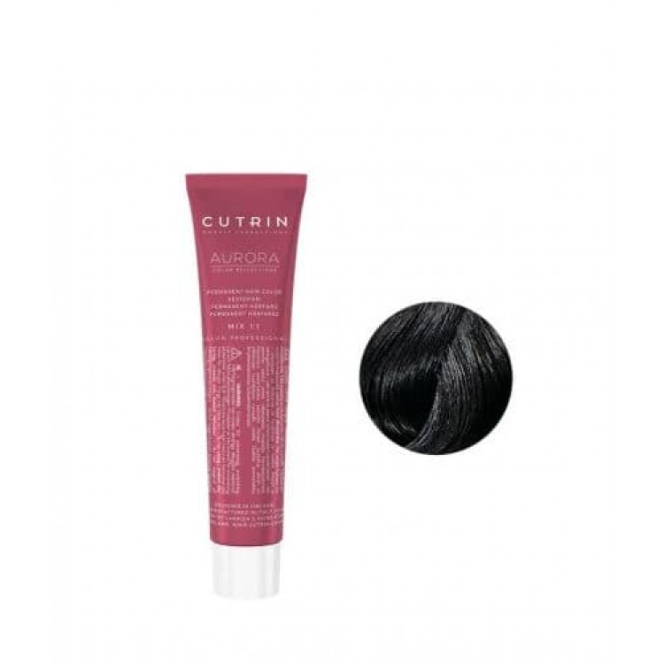 Перманентна фарба для волосся  Cutrin Aurora Permanent Hair Color 1.0 чорний