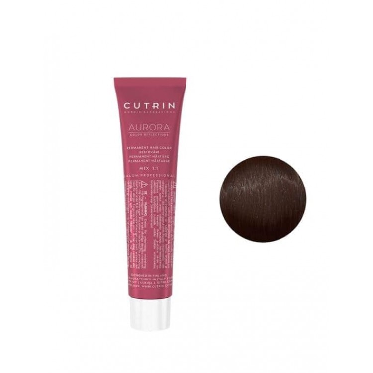 Перманентна фарба для волосся  Cutrin Aurora Permanent Hair Color, 4.37G коричневе золоте дерево