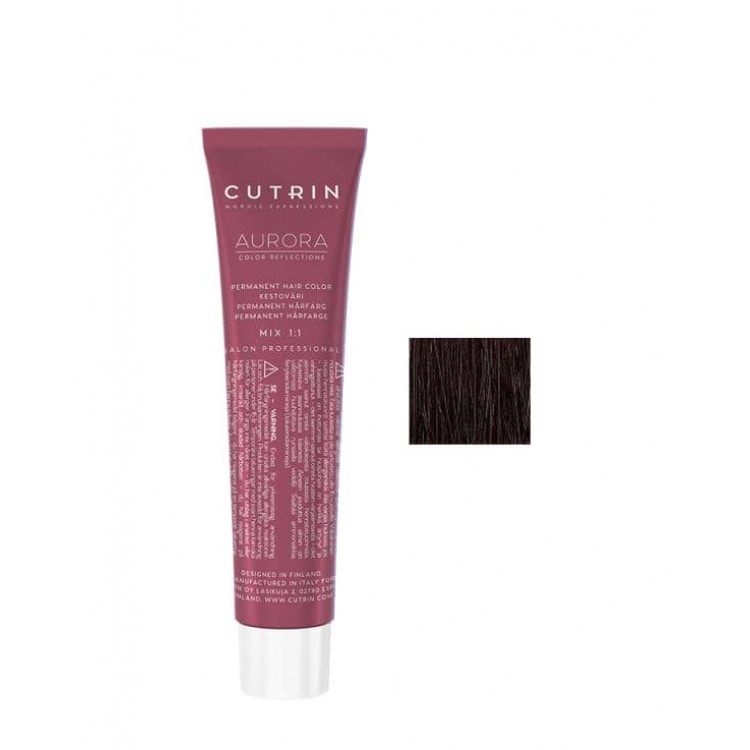 Перманентна фарба для волосся  Cutrin Aurora Permanent Hair Color 3.5 беззоряна ніч