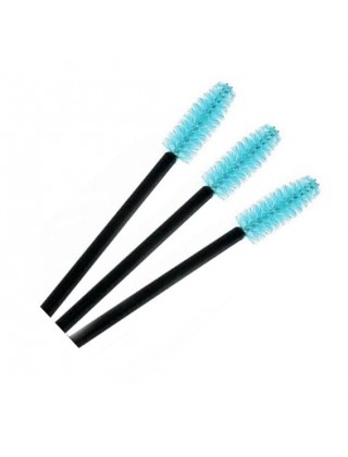 Набор бирюзовых щеточек для ресниц и бровей с черной ручкой, 1уп/10шт Набор бирюзовых щеточек для ресниц и бровей с черной ручкой, 1уп/10шт