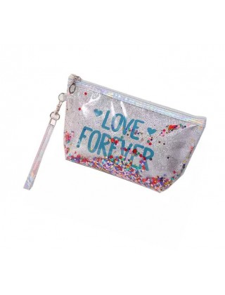 Косметичка  Love Forever 230X135X65 мм, серебро 1шт.