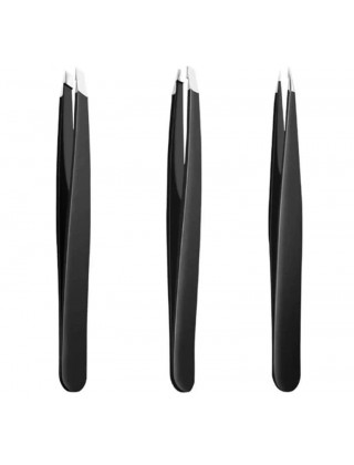 Набор пинцетов для моделирования бровей CS 07B черный футляр Набор пинцетов для моделирования бровей CS 07B черный футляр