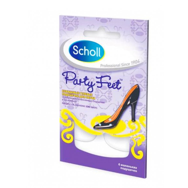 Scholl Party Feet Invisible Gel Heel Cushions Невидимые гелевые подушечки для защиты ступней 1 пара