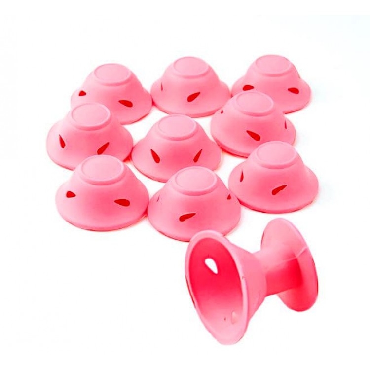 Бигуди  Hair Magic Curler  силиконовые CS 708P  для завивки волос розовая1уп/10шт