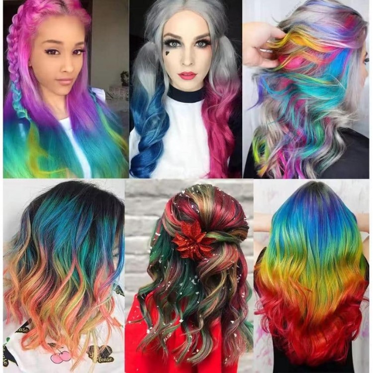 Гребінець з кольоровою крейдою CS499M " Colorful Hair chalk " для волосся 105*25мм, малиновий