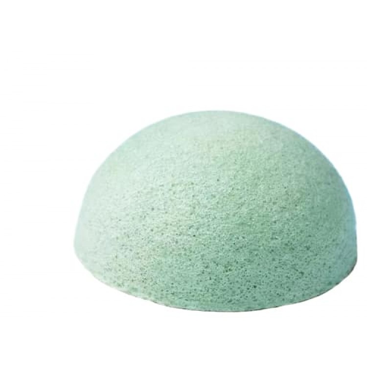 Спонж конжаковый в фоме полусфера салатовый. sponge half ball (green tee)