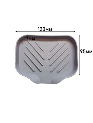 Мыльница силиконовая со сливом для воды, серая 120*17*95мм CS520G